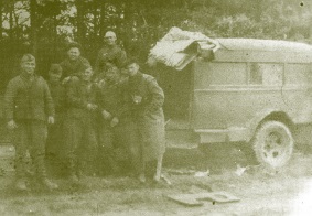 ГАЗ-55 военных лет после артобстрела. Чехословакия, осень 1944 г.