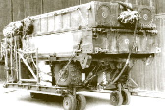 Понтонный автомобиль парка ДПП-40 на платформе П-7 подготовленный к десантированию. Шасси ГАЗ-66Б